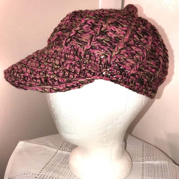 Crush Pink Knit Newsboy Cap - Picture 3 of 10